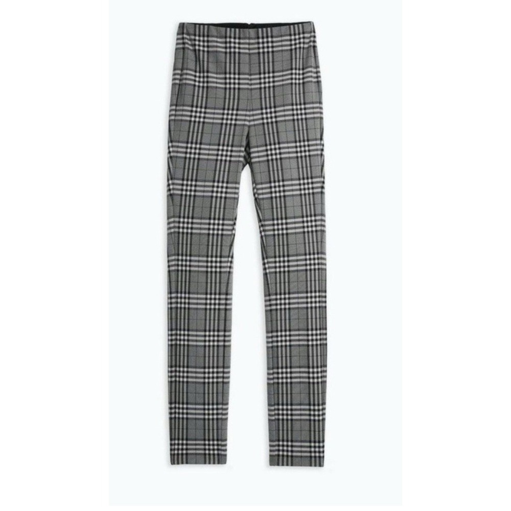 rag & bone Dark Gray Check Simone Plaid Pant High Rise Cropped Stretch Women's 4